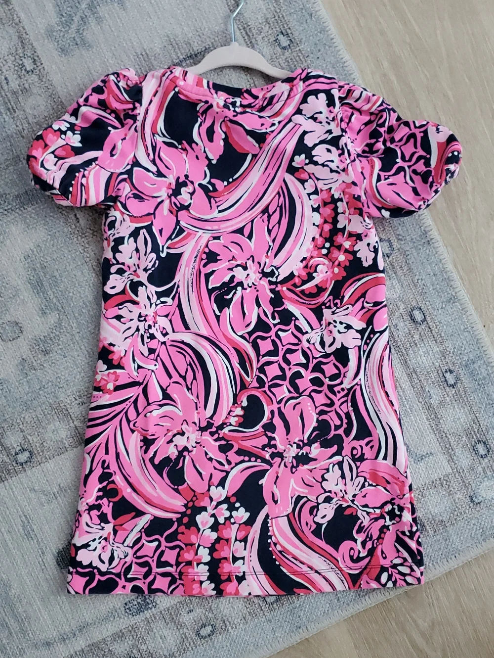 Lilly Pulitzer Girls Shift Dress Pink Floral SzS (4-5)